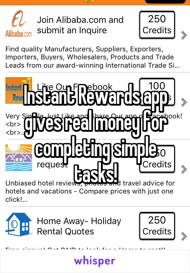 Instant Rewards app gives real money for completing simple tasks!