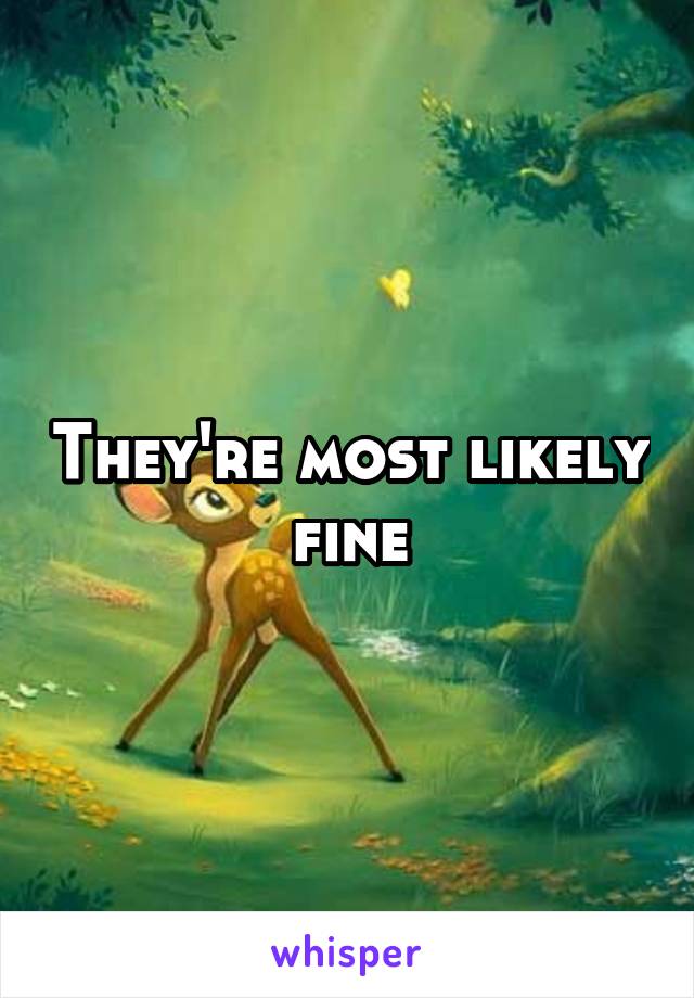 They're most likely fine