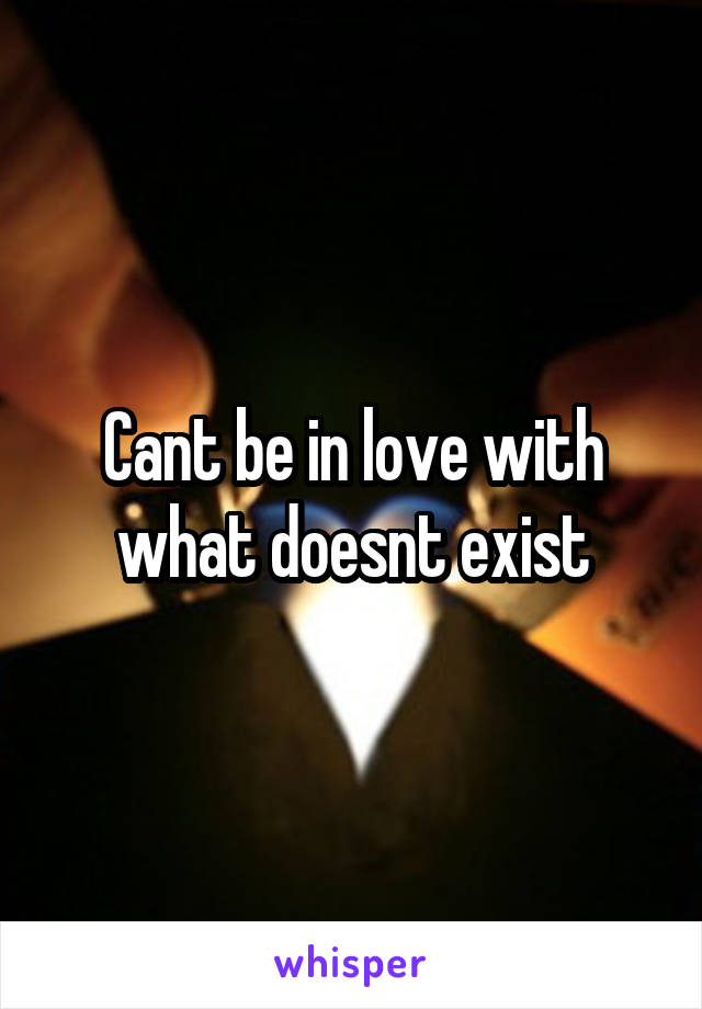 Cant be in love with what doesnt exist