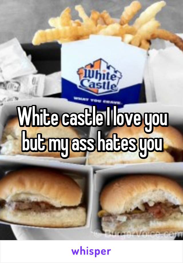 White castle I love you but my ass hates you