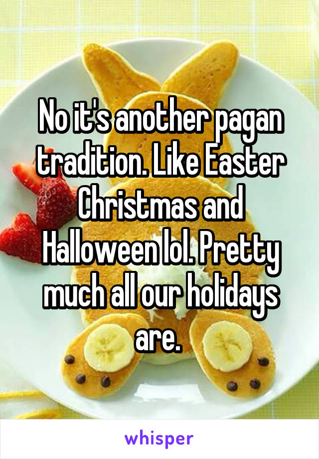 No it's another pagan tradition. Like Easter Christmas and Halloween lol. Pretty much all our holidays are. 