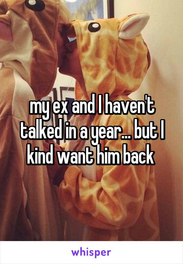 my ex and I haven't talked in a year... but I kind want him back 
