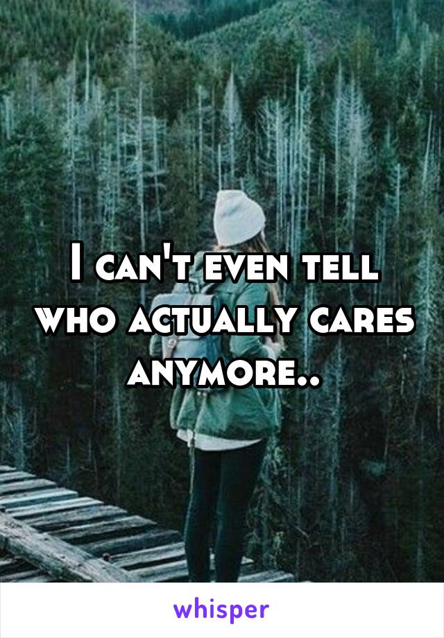 I can't even tell who actually cares anymore..