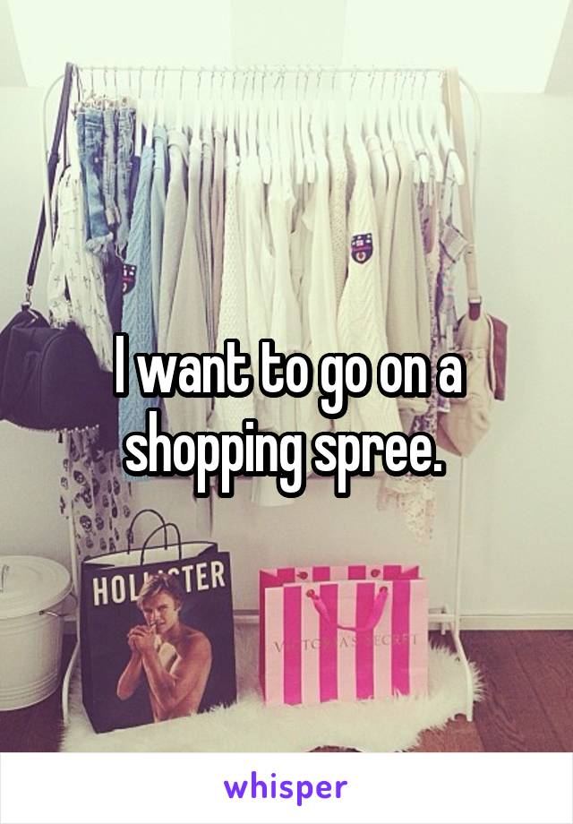 I want to go on a shopping spree. 