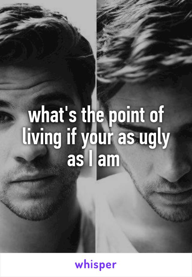 what's the point of living if your as ugly as I am 