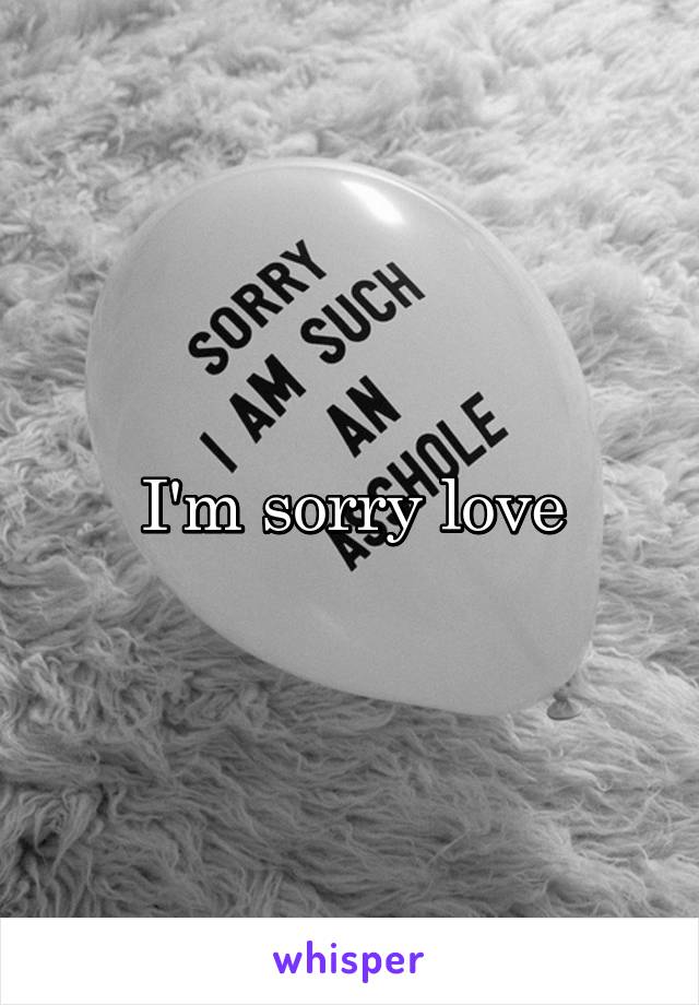 I'm sorry love