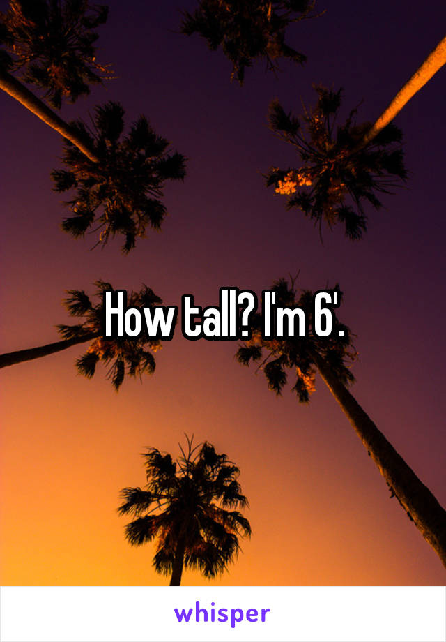 How tall? I'm 6'.