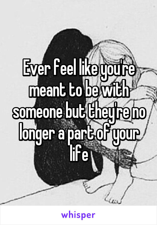 Ever feel like you're meant to be with someone but they're no longer a part of your life