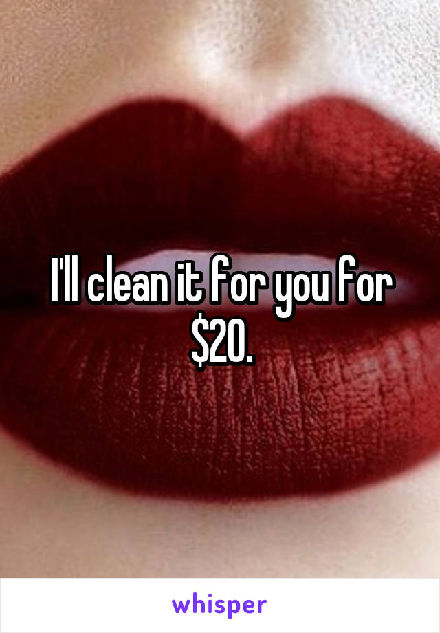 I'll clean it for you for $20.