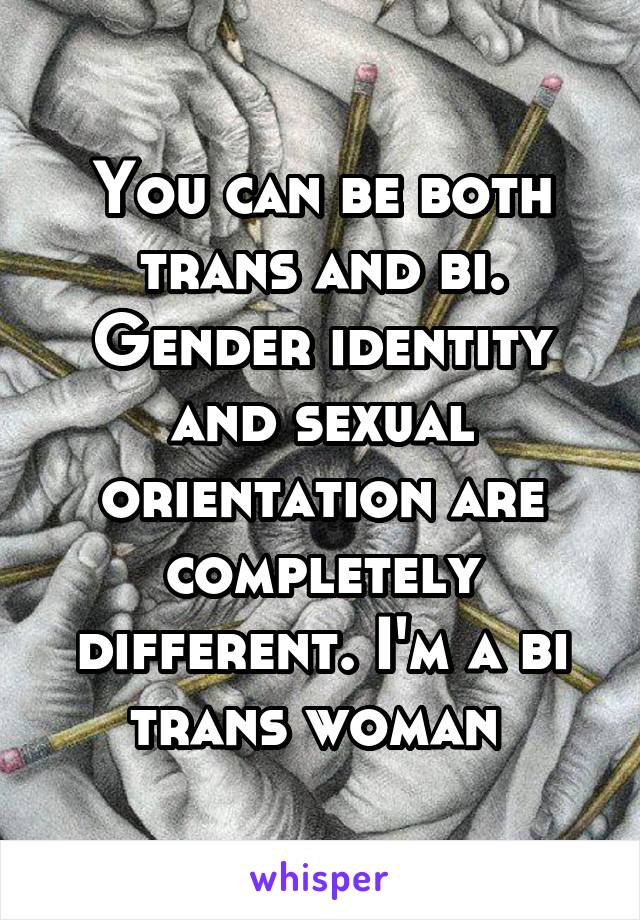 You can be both trans and bi. Gender identity and sexual orientation are completely different. I'm a bi trans woman 