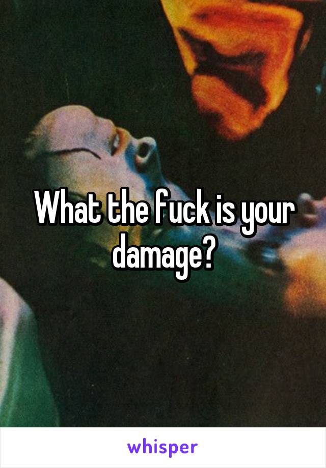 What the fuck is your damage?