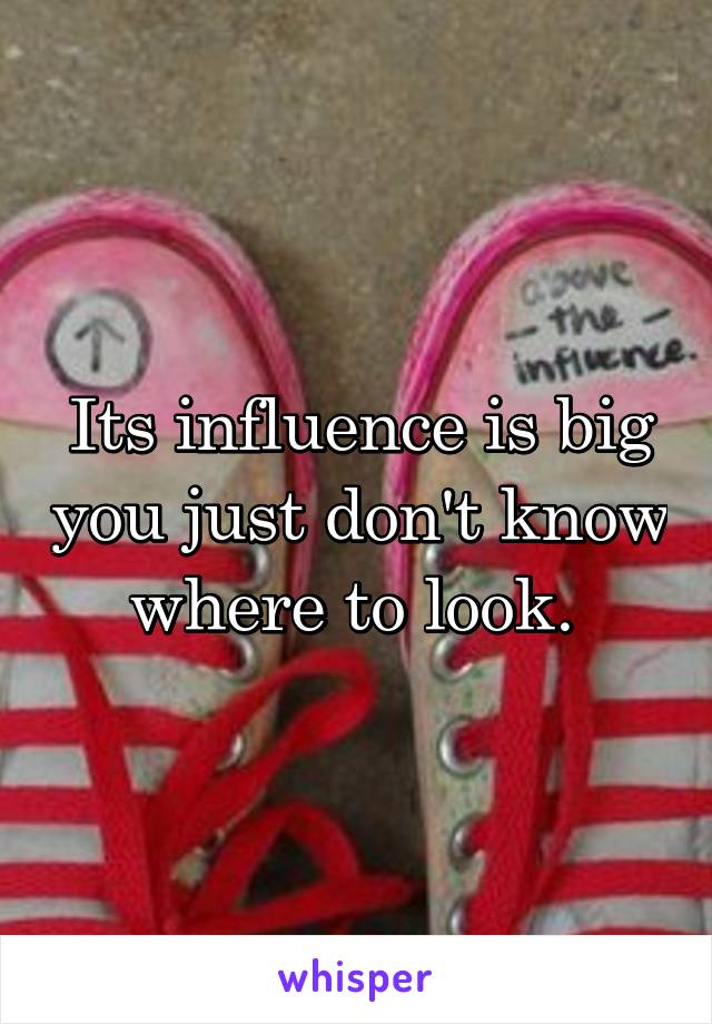 Its influence is big you just don't know where to look. 