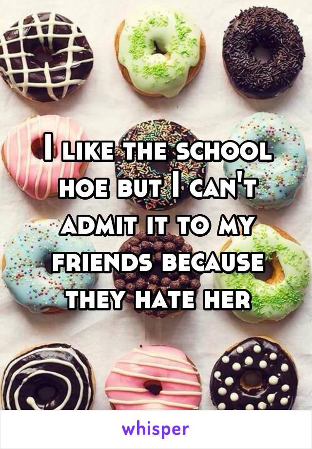 I like the school hoe but I can't admit it to my friends because they hate her