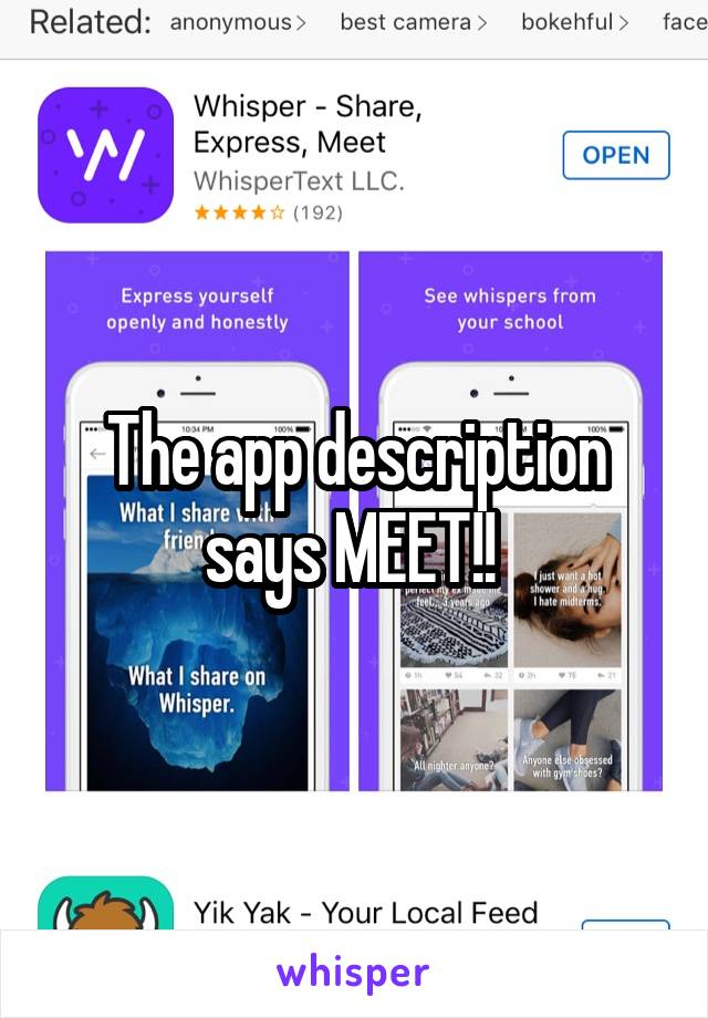 The app description says MEET!! 