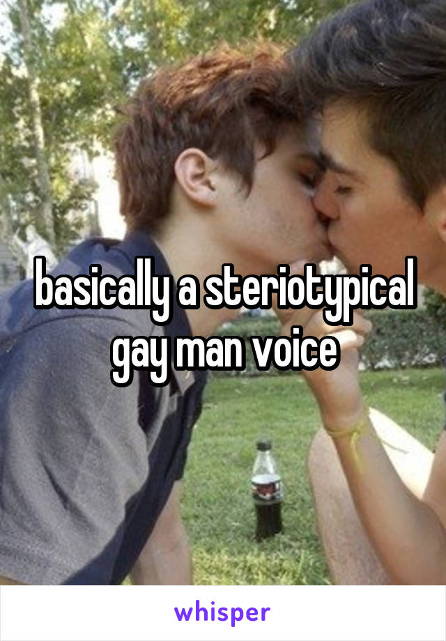 basically a steriotypical gay man voice