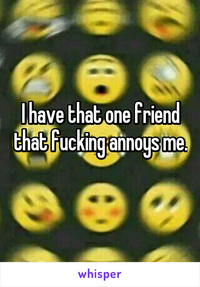 I have that one friend that fucking annoys me. 