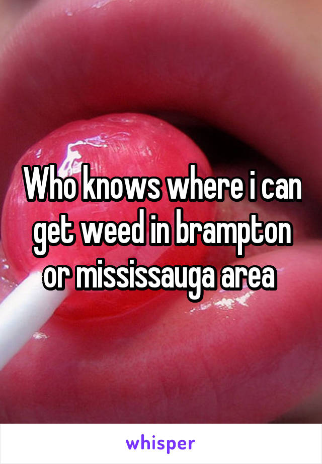 Who knows where i can get weed in brampton or mississauga area 