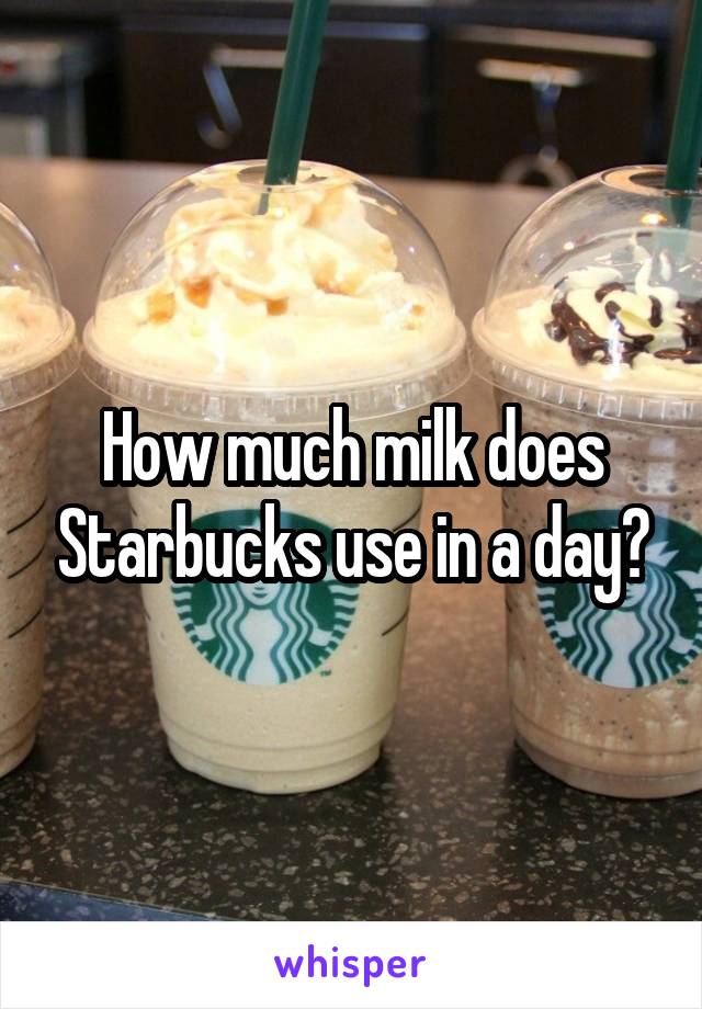 How much milk does Starbucks use in a day?