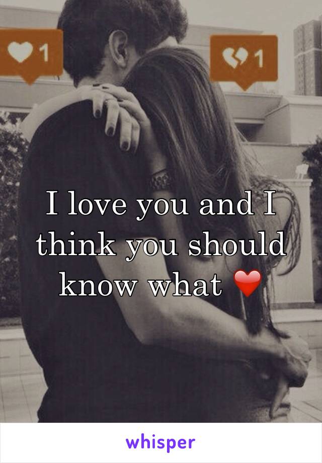 I love you and I think you should know what ❤️