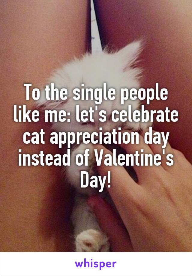 To the single people like me: let's celebrate cat appreciation day instead of Valentine's Day!