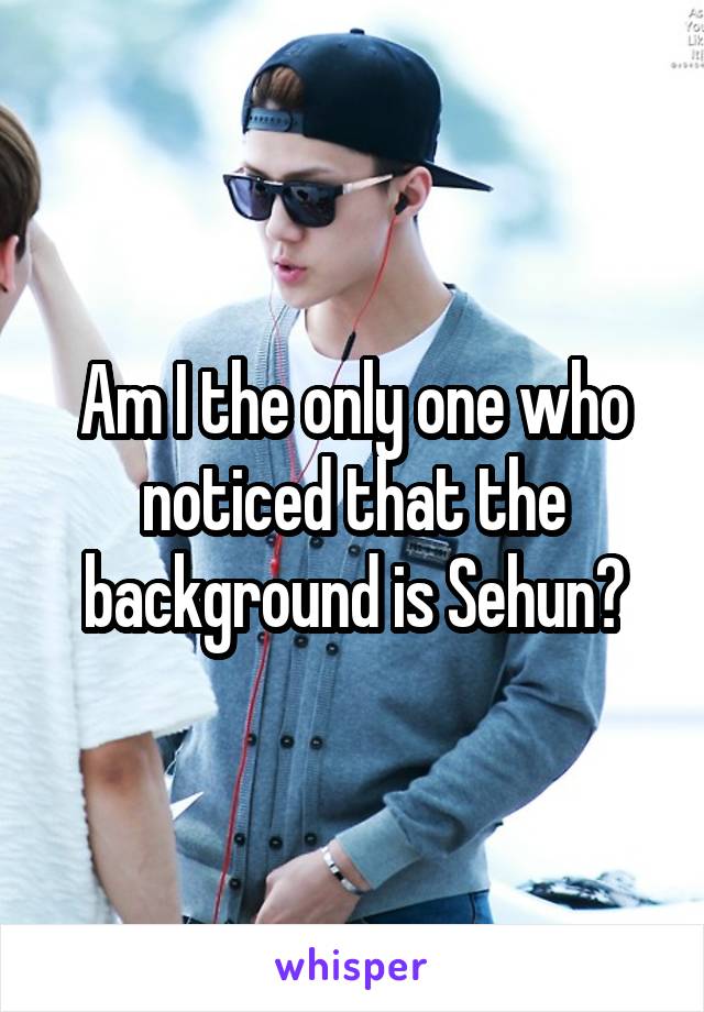 Am I the only one who noticed that the background is Sehun?