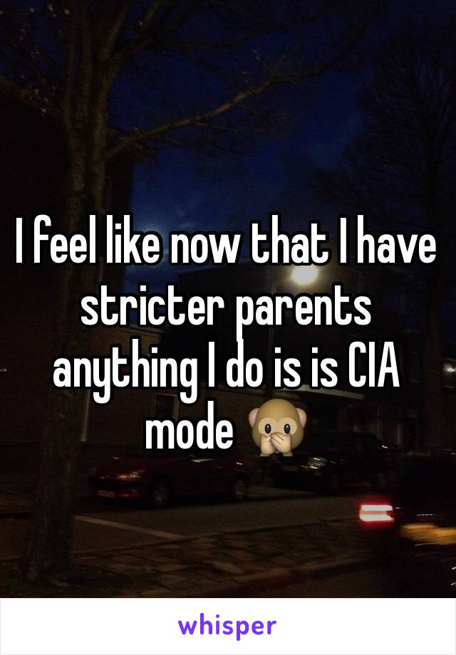 I feel like now that I have stricter parents anything I do is is CIA mode 🙊