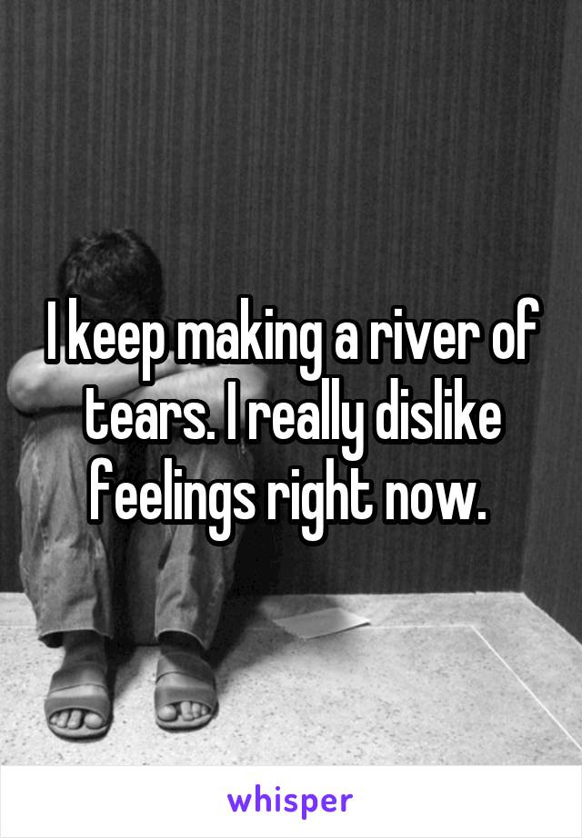 I keep making a river of tears. I really dislike feelings right now. 