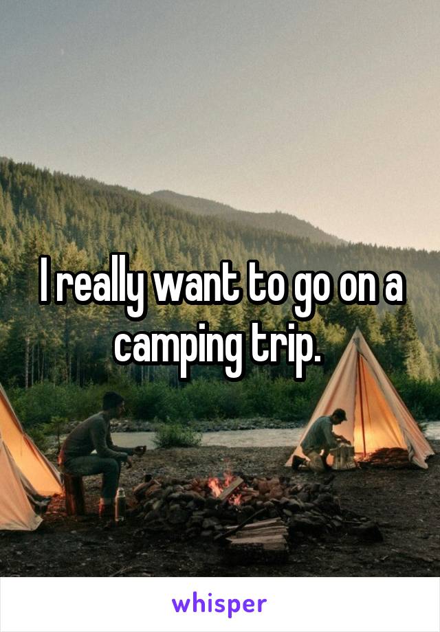I really want to go on a camping trip. 