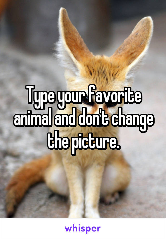 Type your favorite animal and don't change the picture.