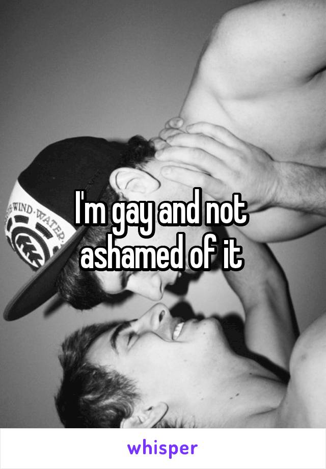 I'm gay and not 
ashamed of it 