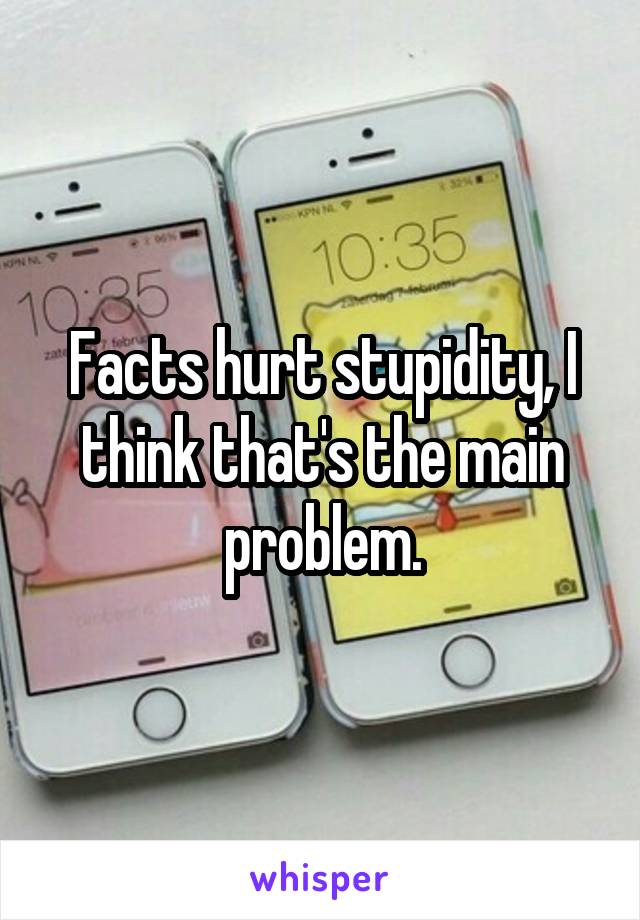 Facts hurt stupidity, I think that's the main problem.
