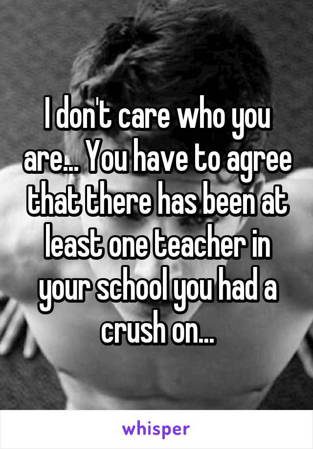 I don't care who you are... You have to agree that there has been at least one teacher in your school you had a crush on...