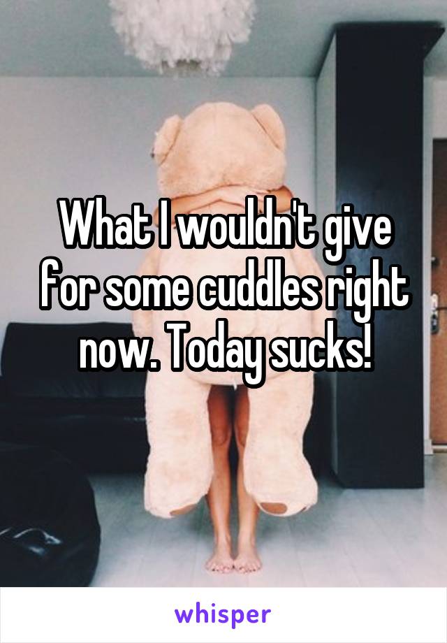 What I wouldn't give for some cuddles right now. Today sucks!

