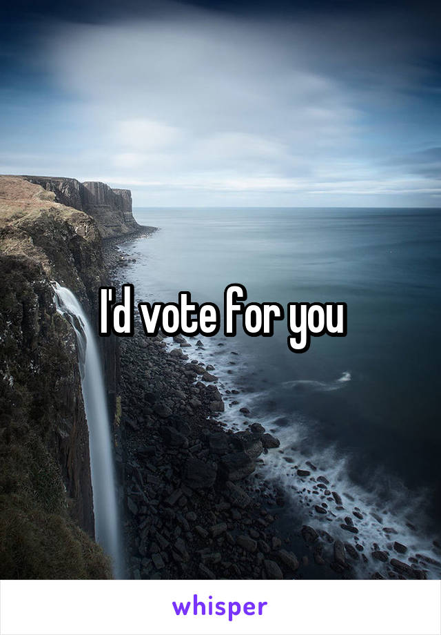 I'd vote for you