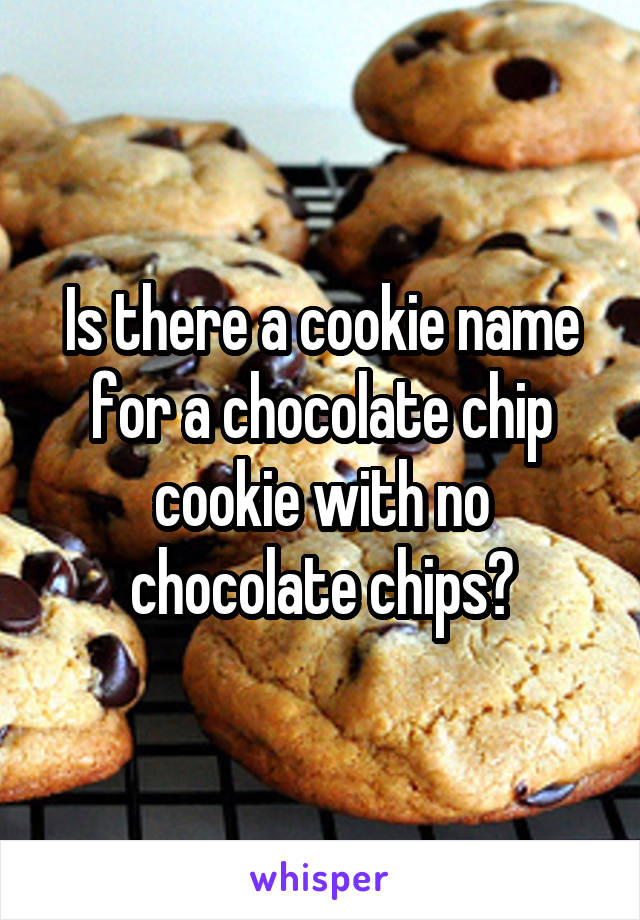 Is there a cookie name for a chocolate chip cookie with no chocolate chips?