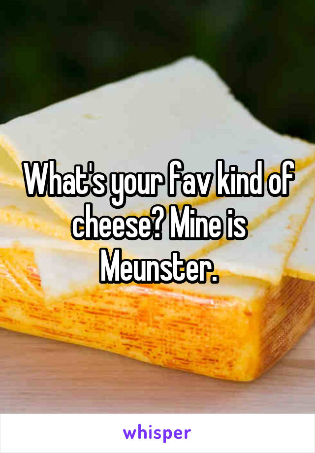 What's your fav kind of cheese? Mine is Meunster.