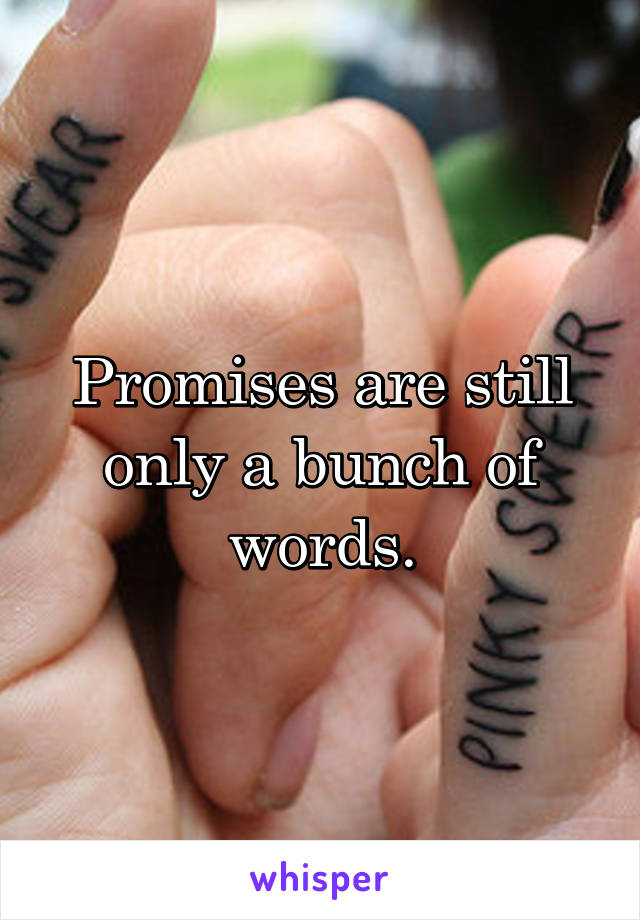 Promises are still only a bunch of words.