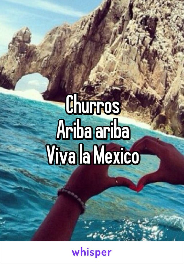 Churros
Ariba ariba
Viva la Mexico