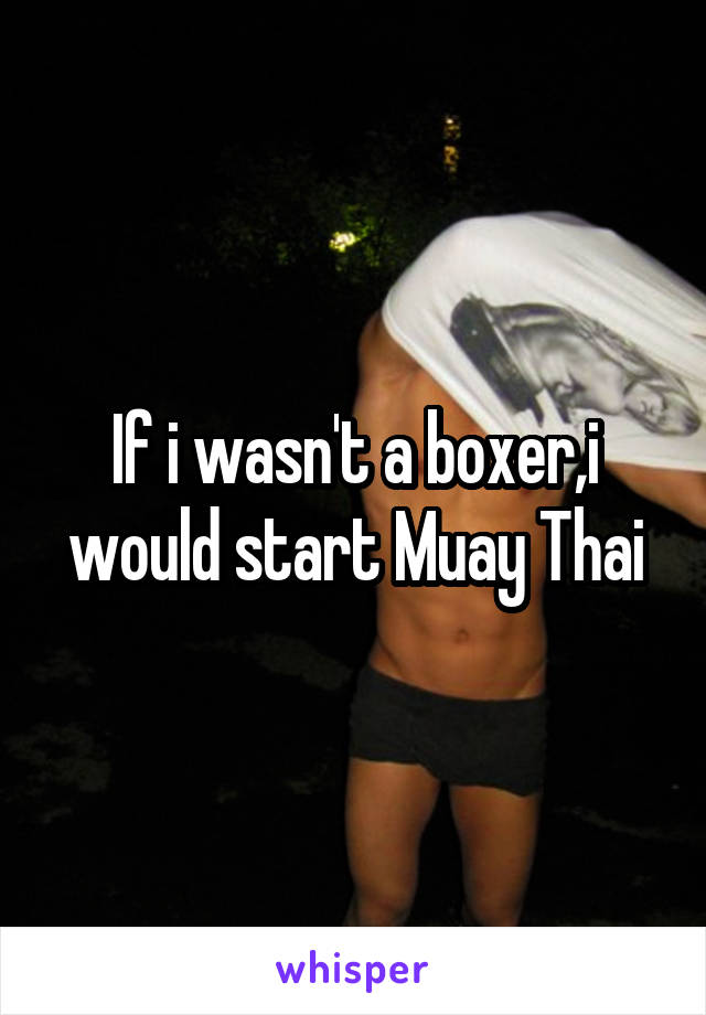 If i wasn't a boxer,i would start Muay Thai