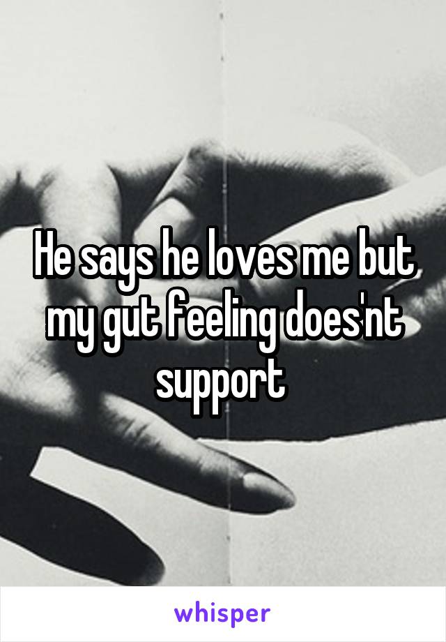 He says he loves me but my gut feeling does'nt support 