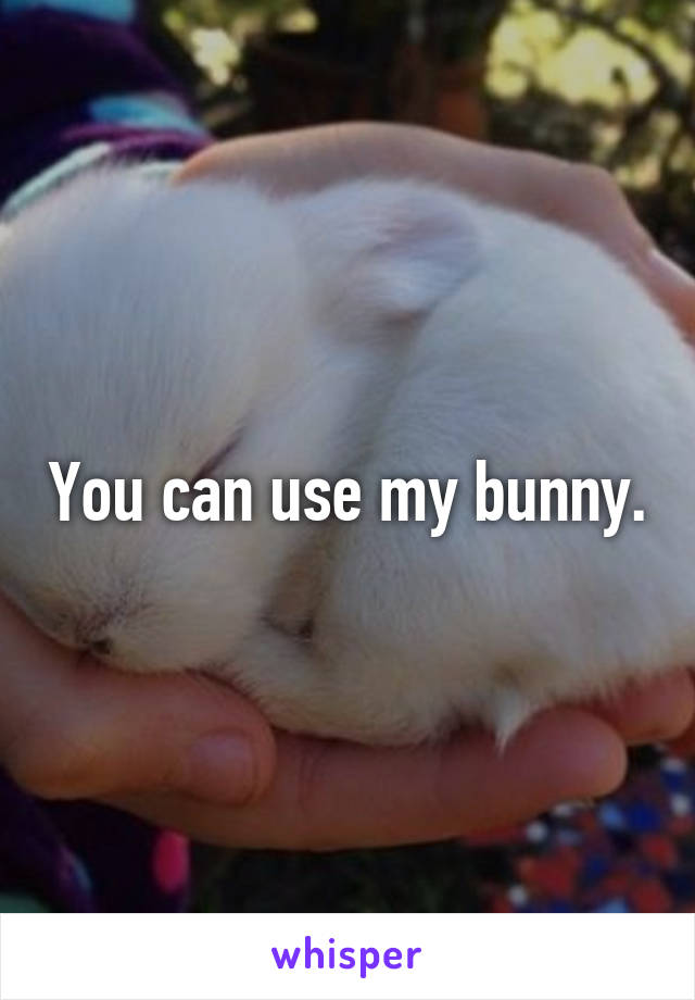 You can use my bunny.