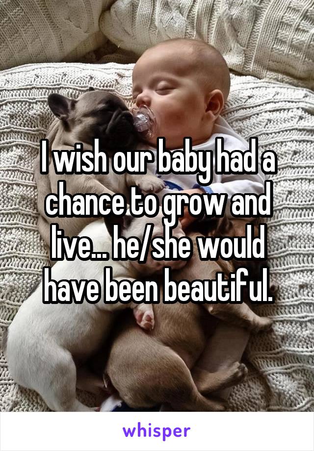 I wish our baby had a chance to grow and live... he/she would have been beautiful.