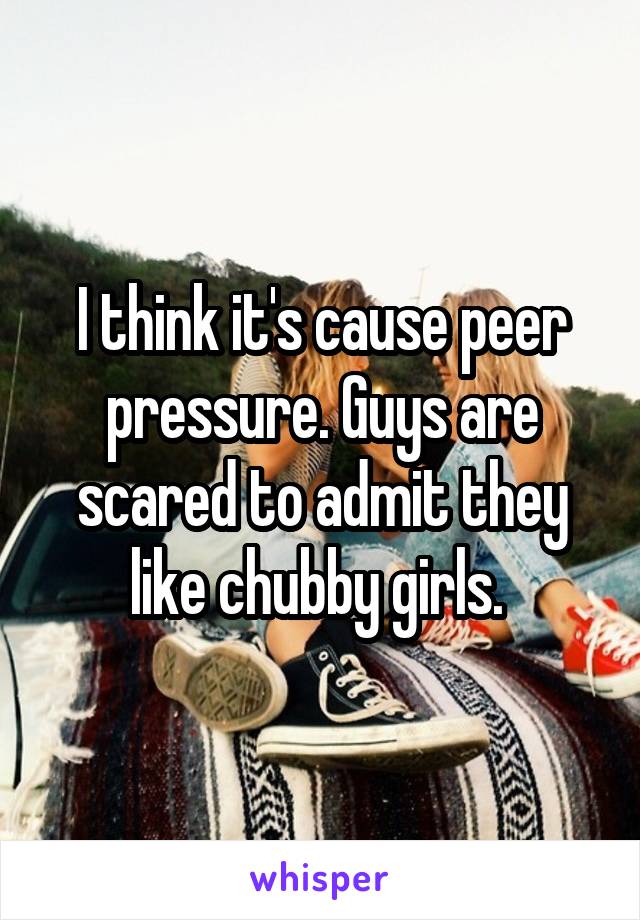 I think it's cause peer pressure. Guys are scared to admit they like chubby girls. 