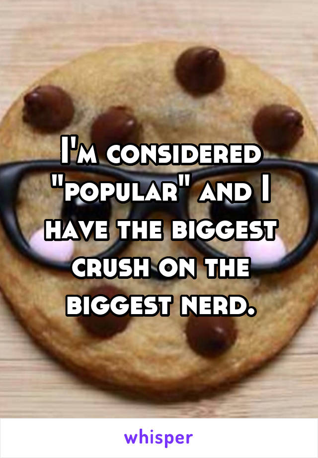 I'm considered "popular" and I have the biggest crush on the biggest nerd.