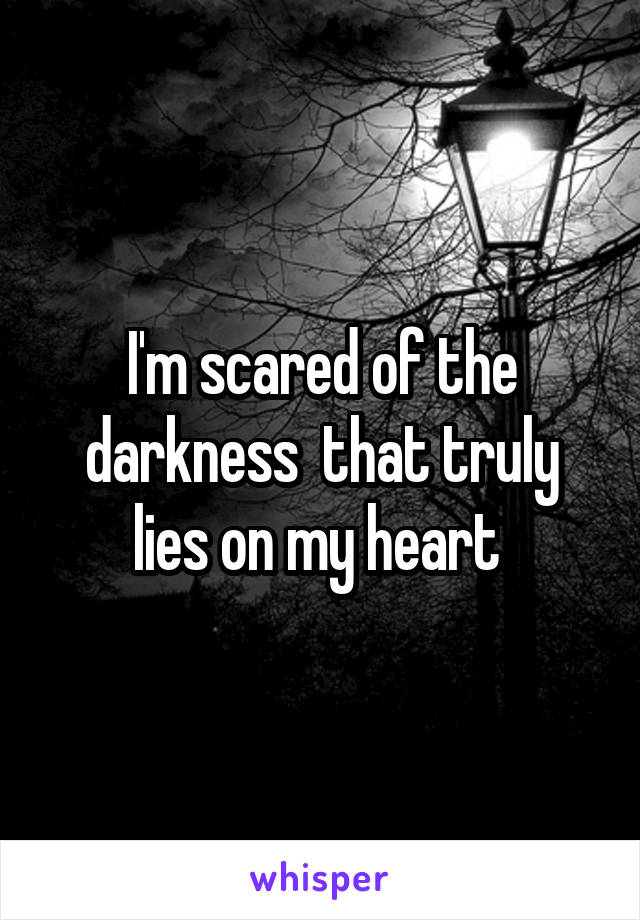 I'm scared of the darkness  that truly lies on my heart 