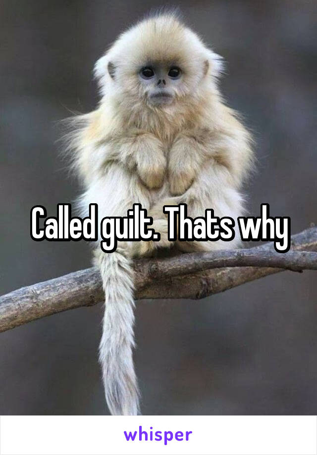 Called guilt. Thats why