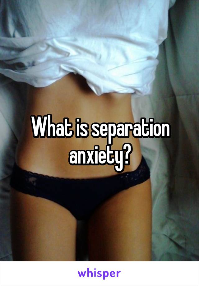 What is separation anxiety?