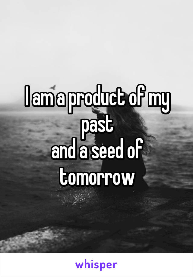 I am a product of my past
and a seed of tomorrow
