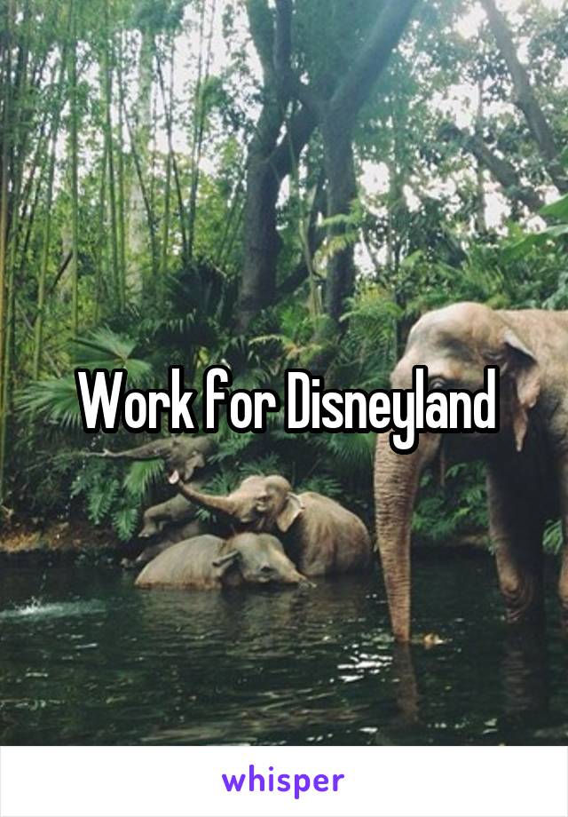 Work for Disneyland