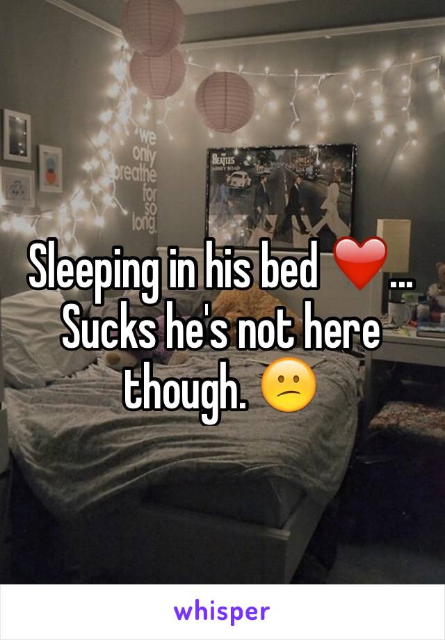 Sleeping in his bed ❤️...
Sucks he's not here though. 😕